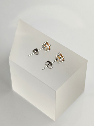 yksilöllinen hopeiset citriini korvakorut 