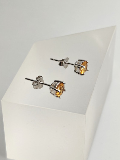 yksilöllinen hopeiset citriini korvakorut 