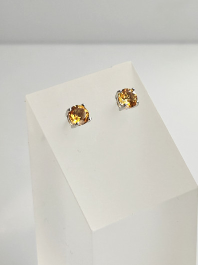 yksilöllinen hopeiset citriini korvakorut 