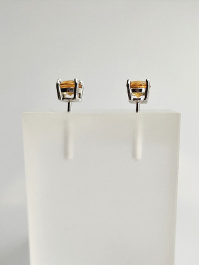 yksilöllinen hopeiset citriini korvakorut 