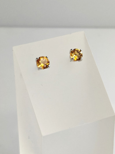 yksilöllinen hopeiset citriini korvakorut 