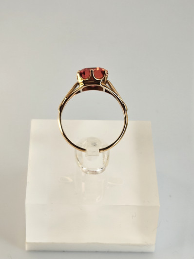 Vintage synt. sapphire gold ring  