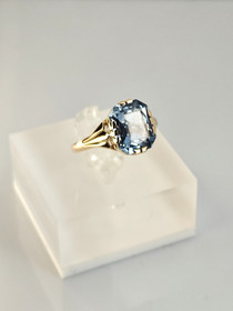Vintage synt. spinel gold ring  