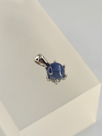 individual silver pendant with real Sapphire