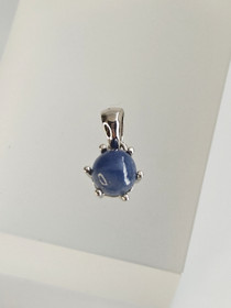individual silver pendant with real Sapphire