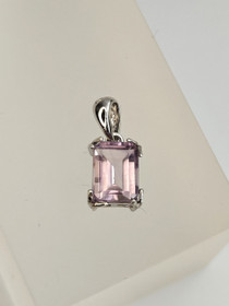 individual silver pendant with real Amethyst