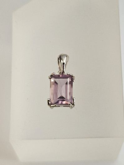 individual silver pendant with real Amethyst