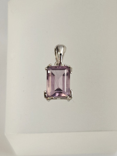 individual silver pendant with real Amethyst