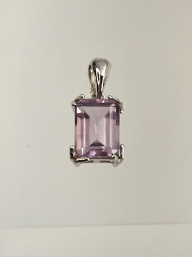individual silver pendant with real Amethyst