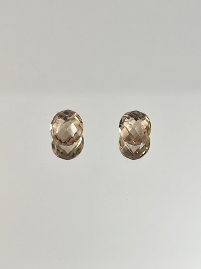 Smoky Quartz pair 2.1 ct, oval