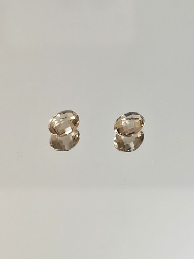 Smoky Quartz pair 2.1 ct, oval
