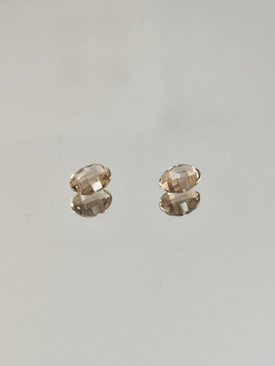 Smoky Quartz pair 2.1 ct, oval