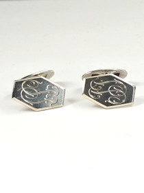 Vintage hopeiset kalvosinnapit 