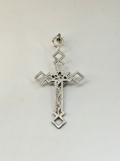 Vintage hopeinen ametisti riipus