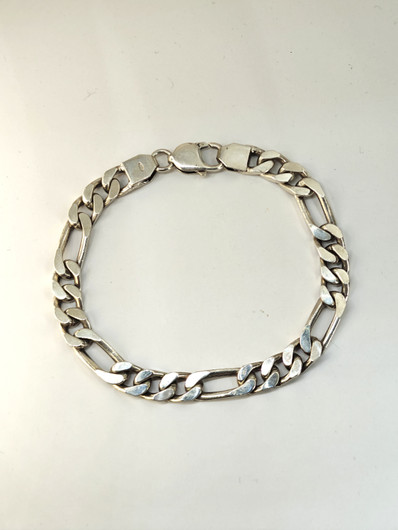 Vintage hopeinen rannekoru 