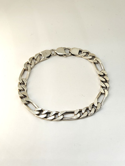 Vintage hopeinen rannekoru 