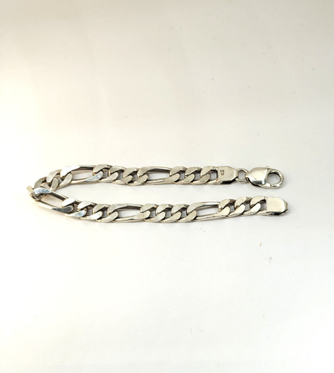 Vintage hopeinen rannekoru 