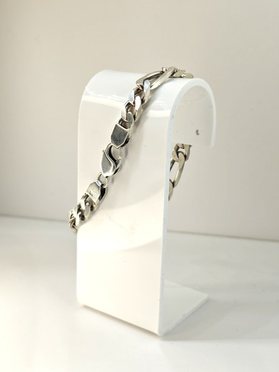 Vintage hopeinen rannekoru 