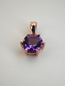 individual silver pendant with real Amethyst