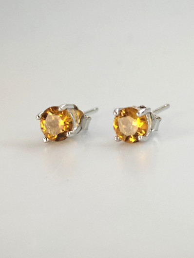 yksilöllinen hopeiset citriini korvakorut 