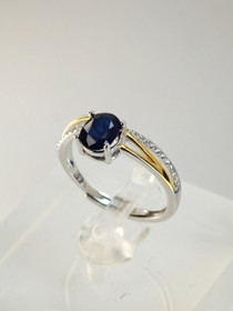 individual adjustable silver ring with real Sapphire 