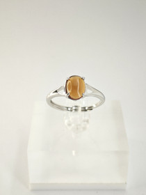 individual adjustable silver ring with real Opal