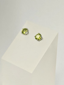 individual silver peridot earrings 