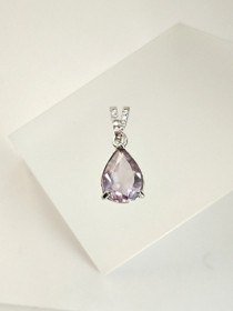 individual silver pendant with real Amethyst