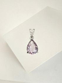 individual silver pendant with real Amethyst