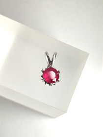 individual silver pendant with real Ruby