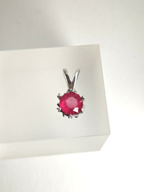 individual silver pendant with real Ruby