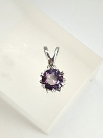 individual silver pendant with real Amethyst