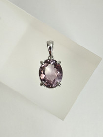 individual silver pendant with real Amethyst