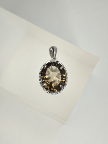 individual silver pendant with real smokey Quartz