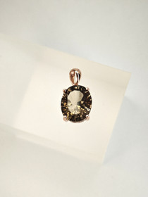 individual silver pendant with real smokey Quartz