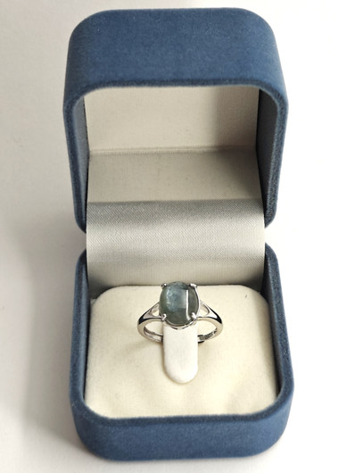 yksilöllinen säädettävä hopeasormus luonnollisella tähti Safiirillä 