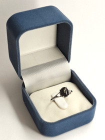 individual adjustable silver ring with real star Sapphire 