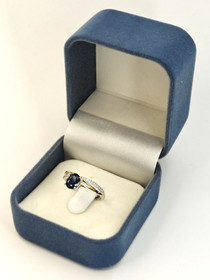 individual adjustable silver ring with real Sapphire 