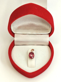 individual silver pendant with real Burman Ruby