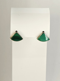 Vintage hopeiset malakiitti korvakorut