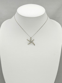 Vintage hopeinen riipus ketjulla