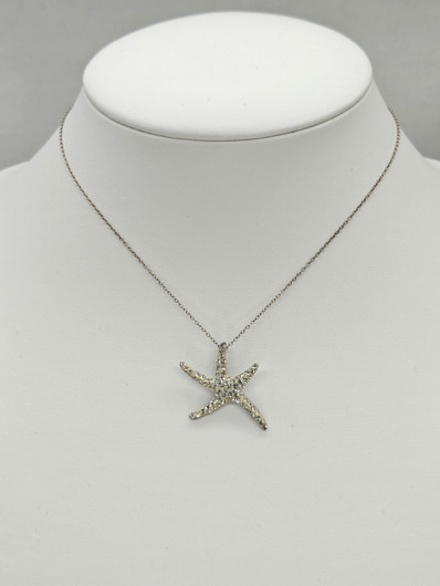 Vintage hopeinen riipus ketjulla