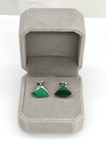 Vintage hopeiset malakiitti korvakorut