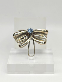 Vintage hopeinen topaasi rintakoru