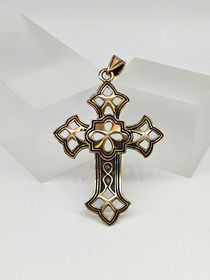 Vintage kullan sävyinen hopeinen risti riipus