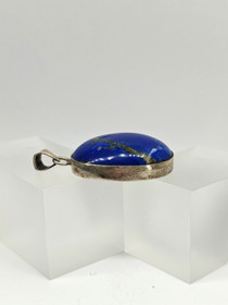 Vintage hopeinen lapis lazuli riipus 