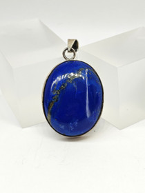 Vintage hopeinen lapis lazuli riipus 