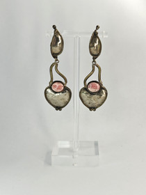 Vintage hopeisiet korvakorut korukivillä