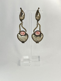 Vintage hopeisiet korvakorut korukivillä