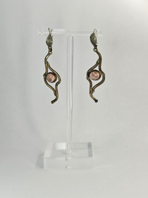 Vintage hopeisiet korvakorut korukivillä